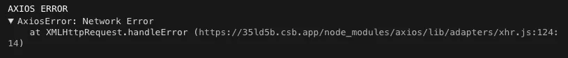 axios error